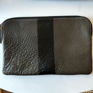 Madewell Pouch clutch olive paintstripe